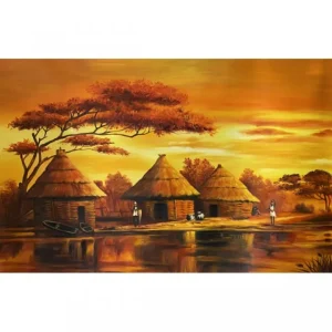 Schilderij Afrikaans Dorp
